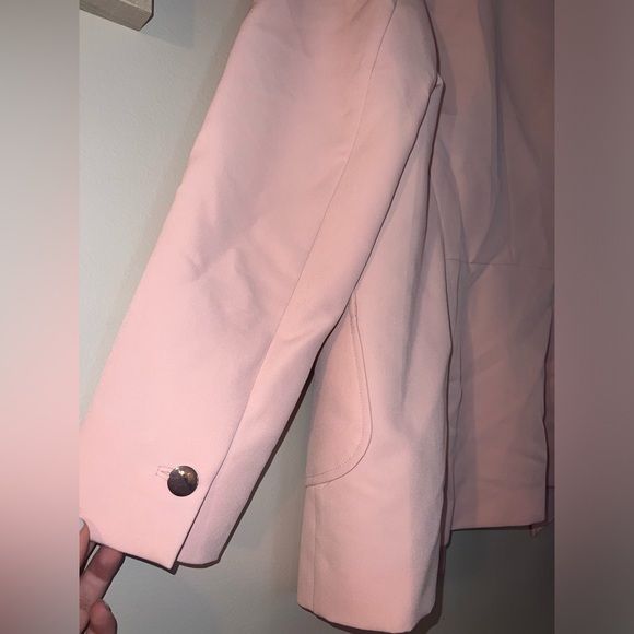 Anne Klein Blush Faux Double-Breasted Jacket With Patch Pockets Size Medium - Picture 5 of 7